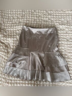 2006/7 Polka Dot Tiered Mini Skirt in Brown & White Size 44 - Made in Italy